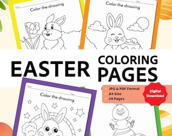 Páginas para colorir de Páscoa | 24 atividades para crianças em PDF para imprimir