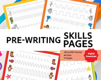 Hojas de trabajo de preescritura para niños / Práctica de trazos y líneas (PDF)