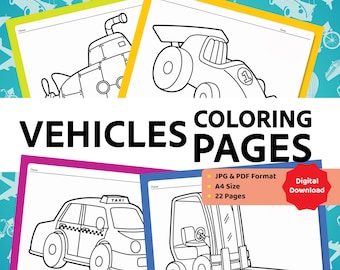 Transportation Coloring Pages for Kids: Vehicle Activity Sheets (PDF)