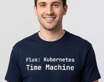 Flux: Camiseta de la máquina del tiempo de Kubernetes para ingenieros de DevOps - Regalo divertido para programadores