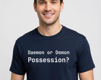 ¿Demonio o posesión demoníaca? Camiseta para administradores de sistemas Linux - Regalo divertido para programadores - Tallas grandes