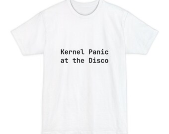 Maglietta Kernel Panic at the Disco - Divertente maglietta per sviluppatori Linux Sysadmin - Taglie alte