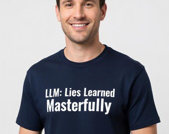 LLM: Lies Learned Masterfully - Funny AI Developer T-Shirt - Programmer Gift