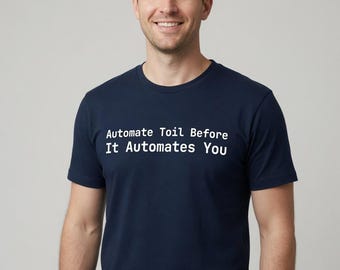 Automatiseer het zware werk voordat het jou automatiseert T-shirt DevOps - Grote maten