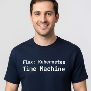 Flux: Kubernetes Time Machine T-Shirt for DevOps Engineers - Funny Programmer Gift - Tall Sizes