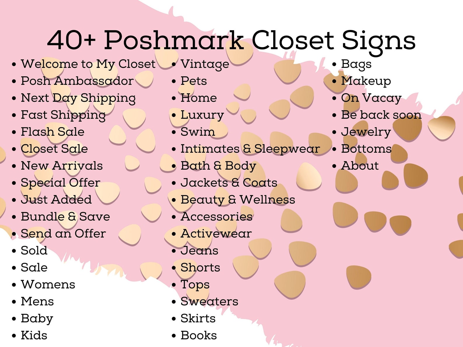 EDITABLE Poshmark Closet Signs Ready to Post Instant Download Etsy