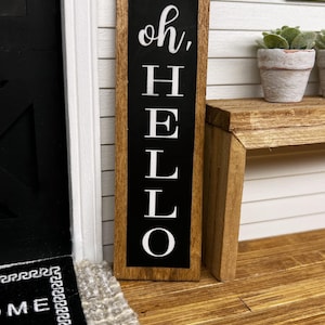 Miniature Dollhouse Porch Leaner Sign, Plank Sign– Handmade Farmhouse Mini Rustic Porch Decor for Dollhouses, 1:12 scale, Dollhouse Decor