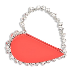 Cartera de mano con corazón de cristal Lovers & Friends - Rojo