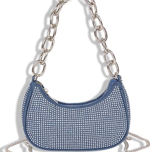 Bolso de mano Off The Chain Crystal Denim - Azul oscuro