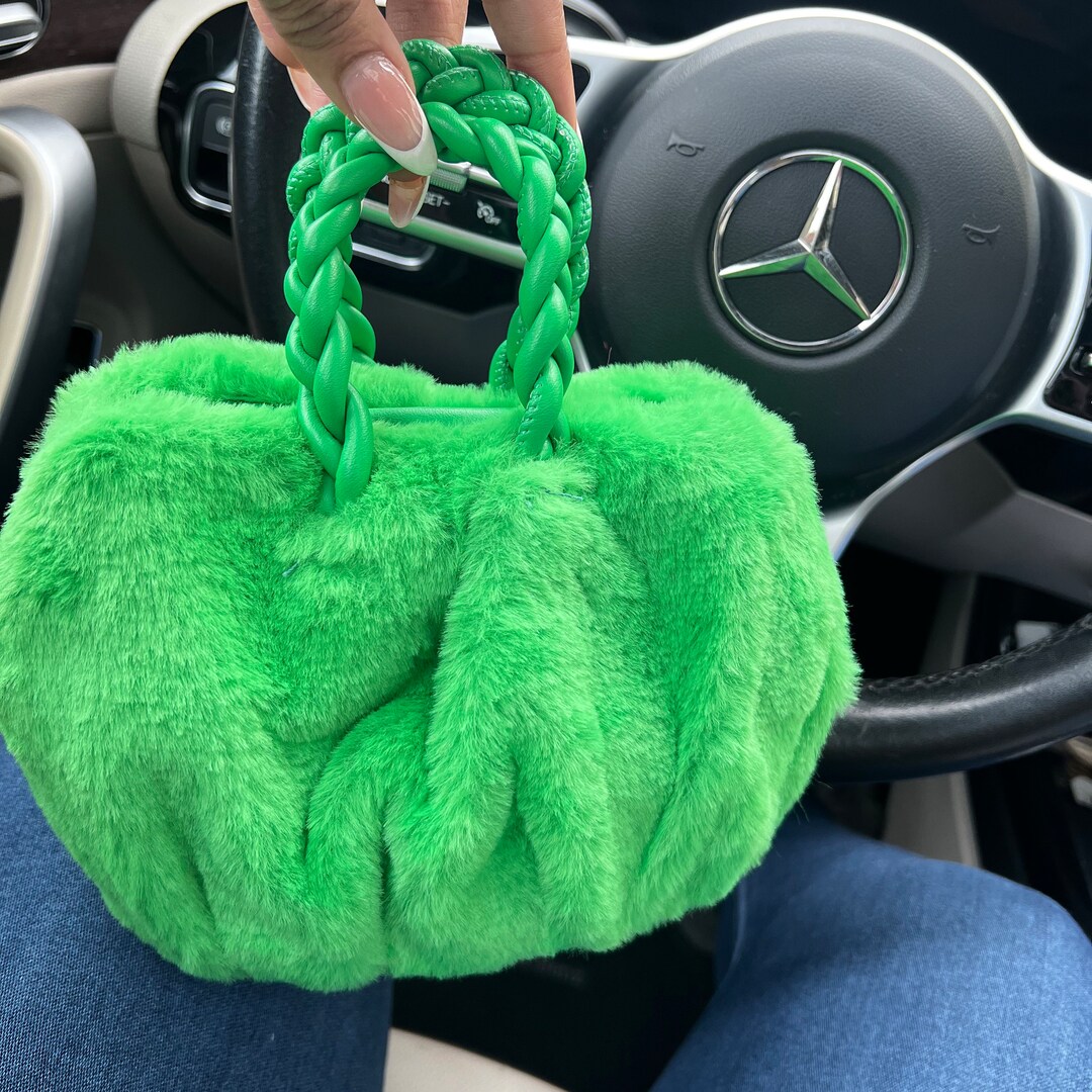 Warm & Fuzzy Feeling Faux Fur Handbag Green Etsy