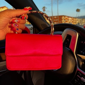Bolso de mano de satén Level Up - Fucsia