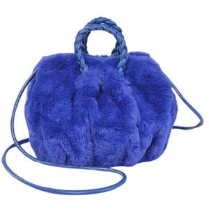 Bolso de piel sintética azul con tacto cálido y agradable
