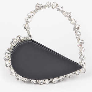 Bolso de mano con corazón de cristal Lovers & Friends, color negro