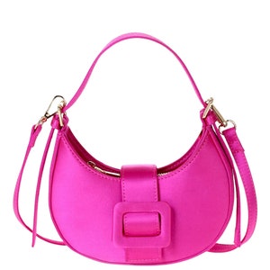 Bolso de mano de satén Pretty Woman, color rosa intenso