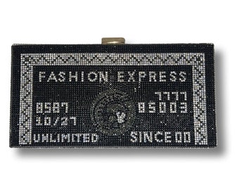 Unlimited Funds Crystal Credit Card Clutch - Black