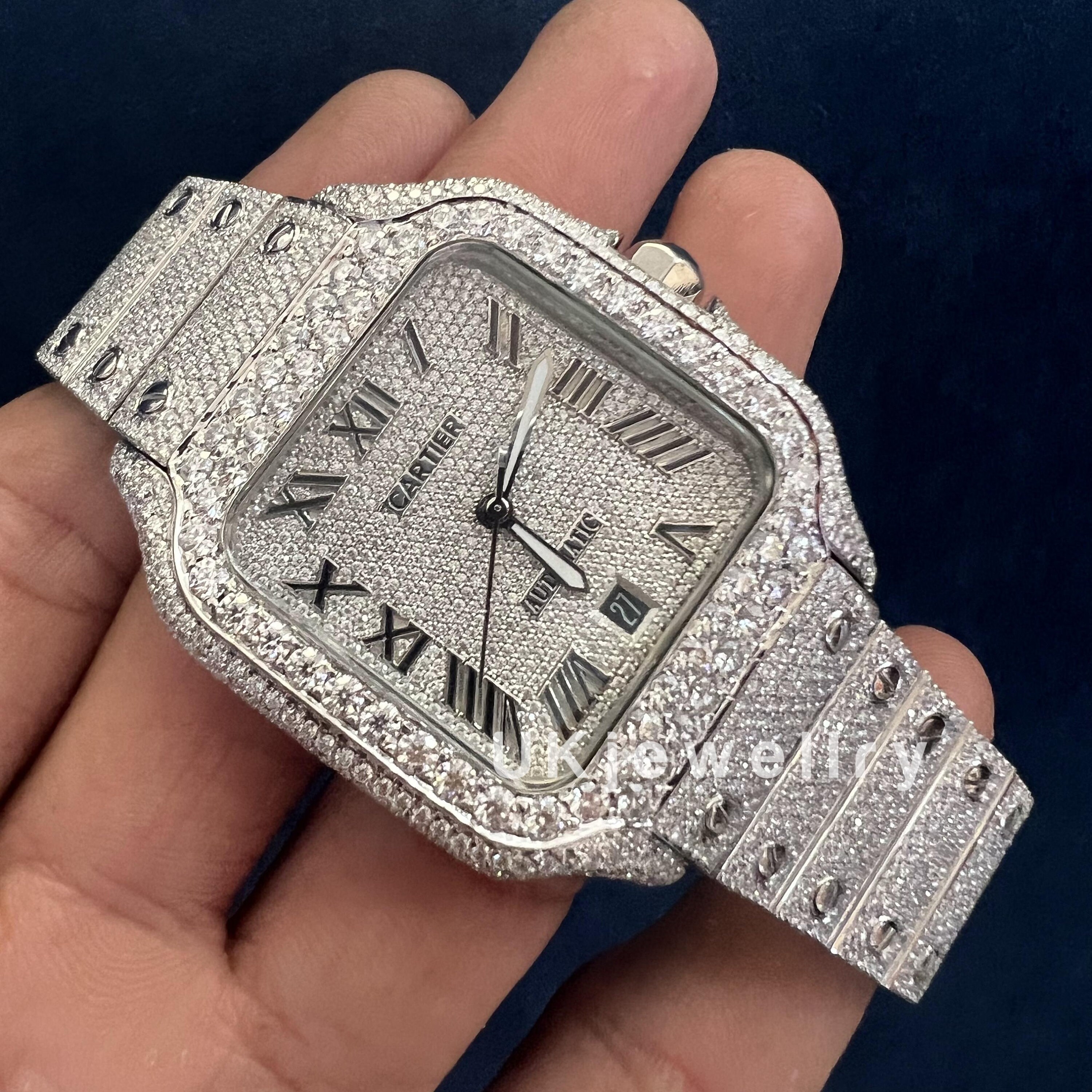 cartier diamond watch for mens