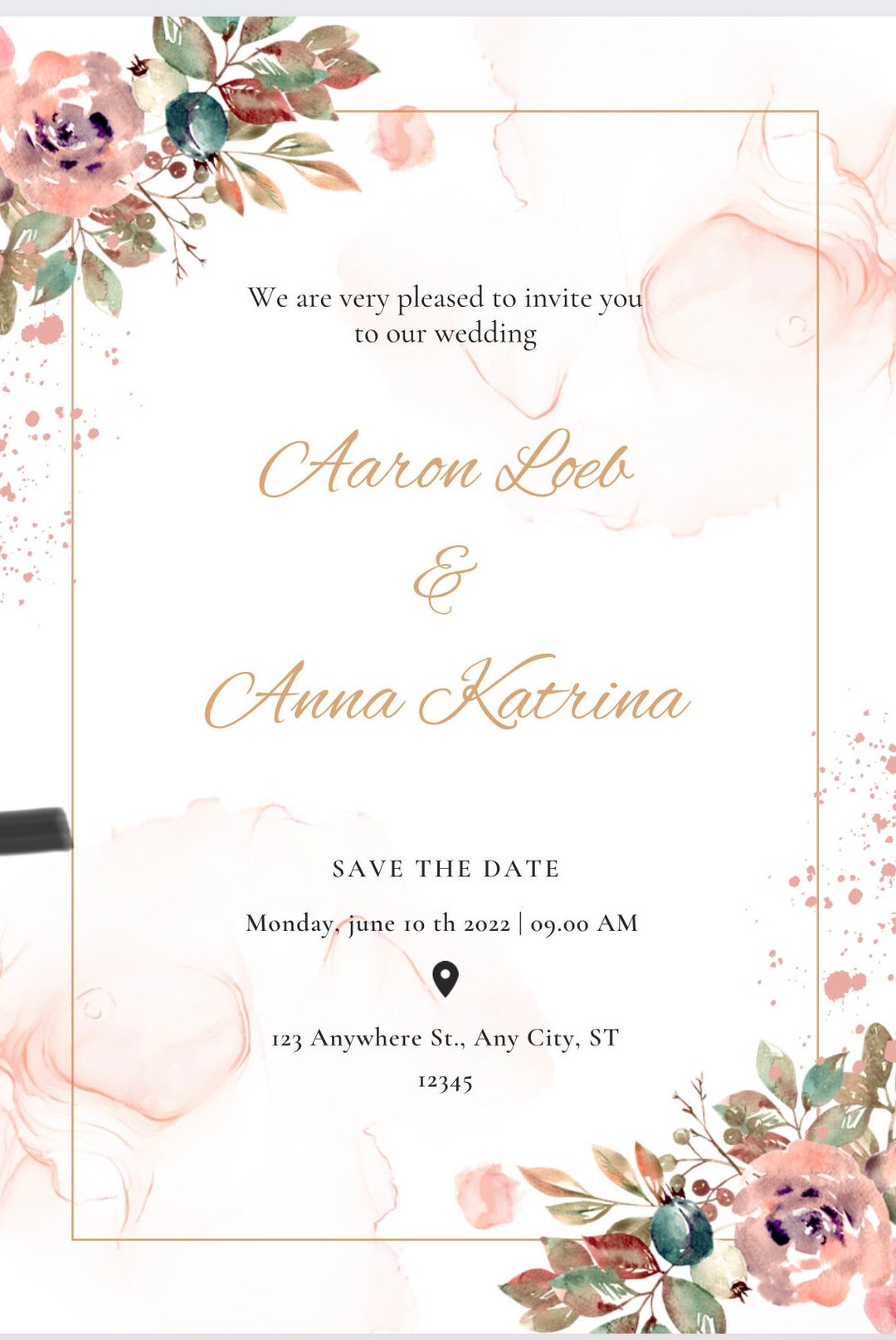 Floral Wedding Invitation Templates Etsy Floral Wedding Invitation Templates Etsy