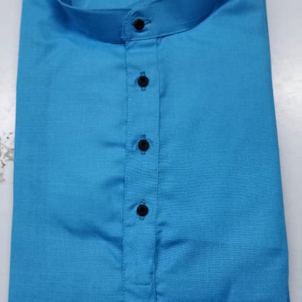 Blue color kurta payjama for mens  made with magic fabric