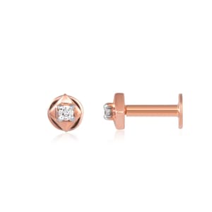 14K Gold Diamond Stud Earrings: Handmade Minimalist Jewelry