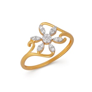 Dainty 14K Gold Diamond Promise Ring: Minimalist Fine Jewelry