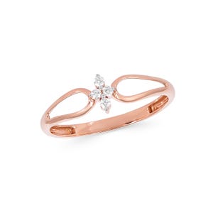 14K Gold Natural Diamond Promise Ring, Simple Gold Engagement Ring for Women, Elegant Handmade Gift for Proposal, Wedding or Birthday