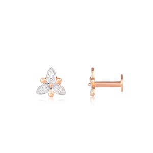 Gold Diamond Stud Earrings: 14K Minimalist Jewelry