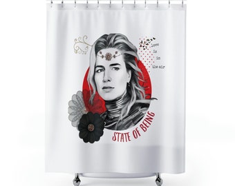Women Shower Curtain, Women Empowerment, Shower Curtain Retro, Pop Art Bathroom Decor, Gift For Strong Woman, Restroom Decor, Bath Curtain