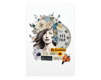 Girl Power Wall Art, Inspirational Women Poster, Women And Flowers Art, Feminism Wall Art, Empowered Women Print, Pop Art Decor, Spiritual