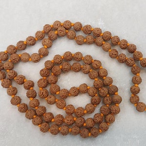 Rudraksh mala, 108+1 Bead Indian Origin Rudraksha Mala 5 mukhi 5 faces | Rudraksh Bead | Lord Shivas Rosary Jaap Mala Yoga Prayer Healing