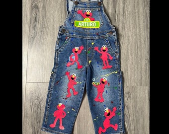 Elmo overalls, Overalls birthday outfit, Custom overalls, Sesame Street Overalls. Birthday Overalls, Kids Overalls, Elmo, Sesame Street