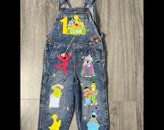 Elmo overalls, Overalls birthday outfit, Custom overalls, Sesame Street Overalls. Birthday Overalls, Kids Overalls, Elmo, Sesame Street