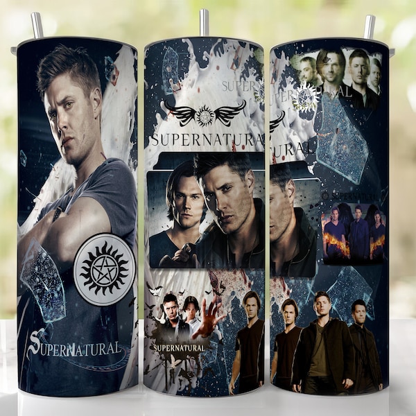 Supernatural TV Show, Dean Winchester, 20oz & 30oz Skinny Tumbler Sublimation Designs, For Straight Tumblers wrap, PNG File Digital Download