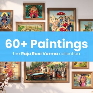 Raja Ravi Varma - The 60+ Paintings Collection - Mega Bundle - Digital Print - Indian Folk Art - Bharat Paintings - Digital Art - Download