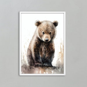 Watercolor Baby Bear Gift | Nursery Mobile | Teddy Bear Baby Shower | Nursery wall art | Bear Decor Print | Nursery Gift for kid | Mama Bear