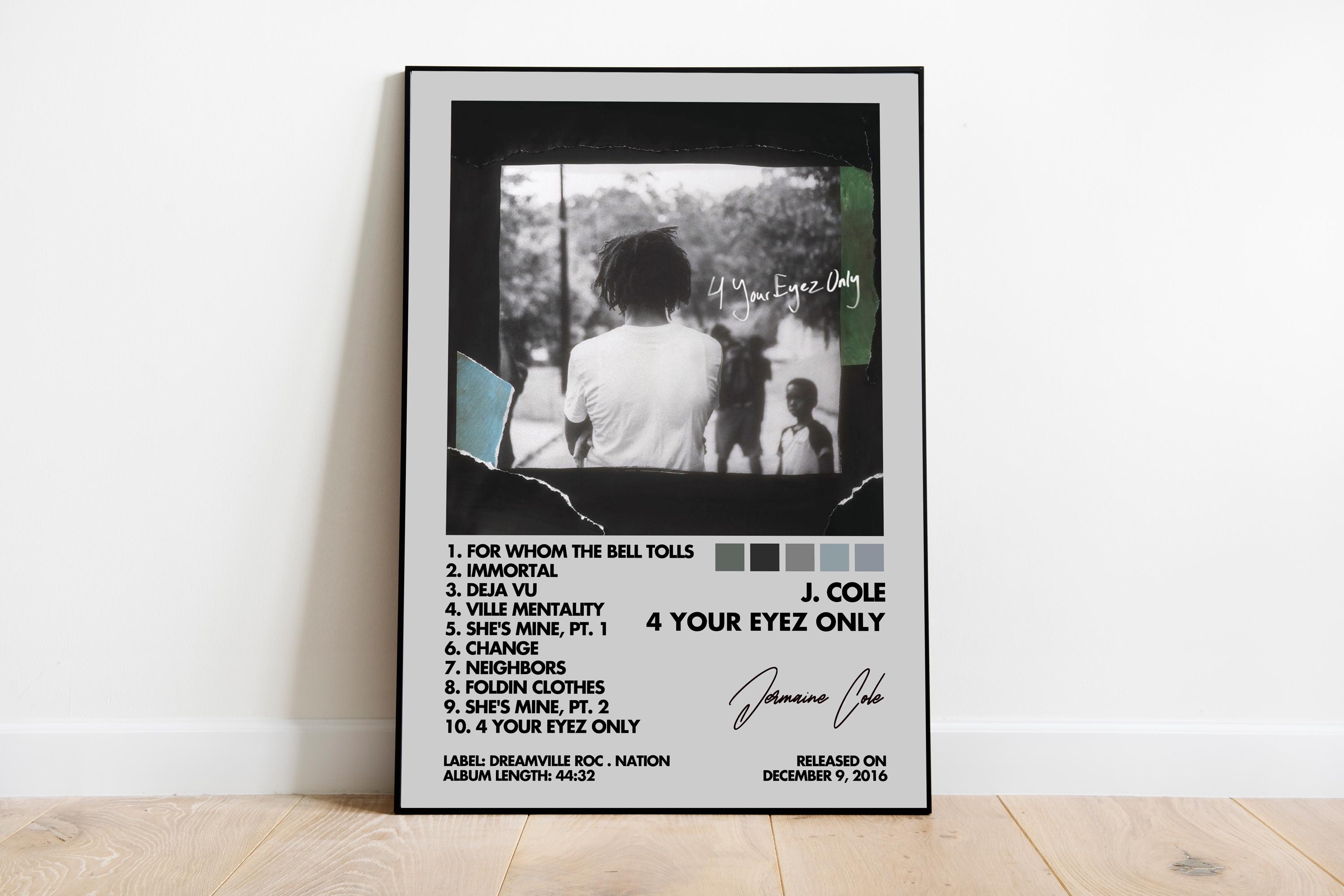 4 Your Eyez Only by J. Cole Custom Album Art Poster | Wall Art | Hip ...