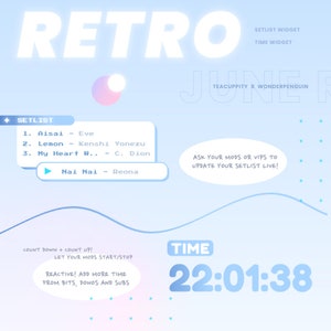 RETRO Karaoke Setlist Widget | Old-school Minimal | Editable karaoke setlist | For StreamElements & Twitch