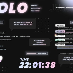 HOLO Time Widget | Holographic Minimal | Timer to Count up or down | For StreamElements & Twitch