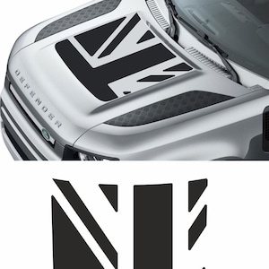 Union Jack Flag Bonnet Decal to fit 2020+ Defender 90 / 110 - front vinyls graphics stickers PPF
