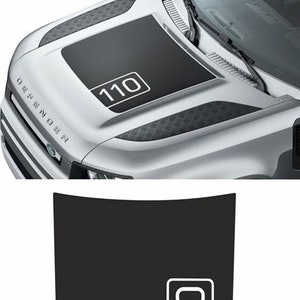 110 Bonnet Decal to fit 2020+ Defender 110 - front vinyl graphics stickers PPF Decorative Foils