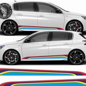Peugeot 308 PTS Rallye Decals Stripes Stickers Decals Hexis 7 - 10 year automotive Bubble free Vinyl