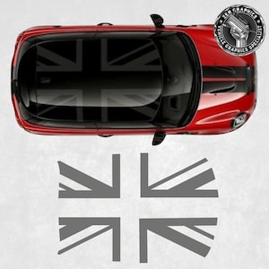 Gráficos Union Jack para techo compatibles con Mini F56 Cooper / S / One de 3 puertas: calcomanías de vinilo PPF
