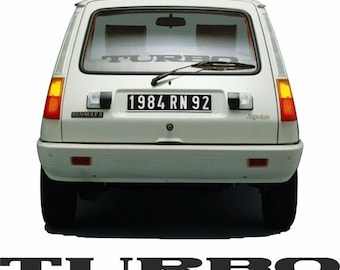 Rear Glass Decal to fit Reno 5 Alpine / Gordini Turbo Sticker vinyl graphic