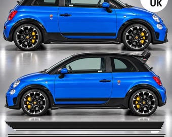 Door side Stripes to fit Fiat 500 / 595 / 695 Abarth Vinyl Stickers Decals Graphics Correct fit and size