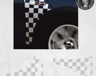 Scuttle Decals to fit Mini R50 / R52 / R53 Cooper S Checkmate Stickers Graphics Decorative Foils Vinyl