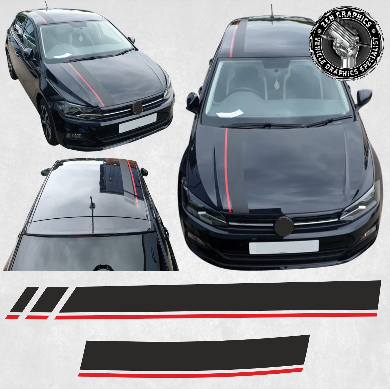 Bonnet and Roof Stripes Kit for VW Polo Beats MK6 Beats Stickers Decals Graphics OTT Vinyl Decorative Foils Etsy