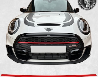 Front-Grill-Vinyl-Streifen für Mini LCi2 F55 / F56 / F57 Cooper S / JCW Grillzierleiste Vinyl-Overlay Aufkleber Folien Dekorative