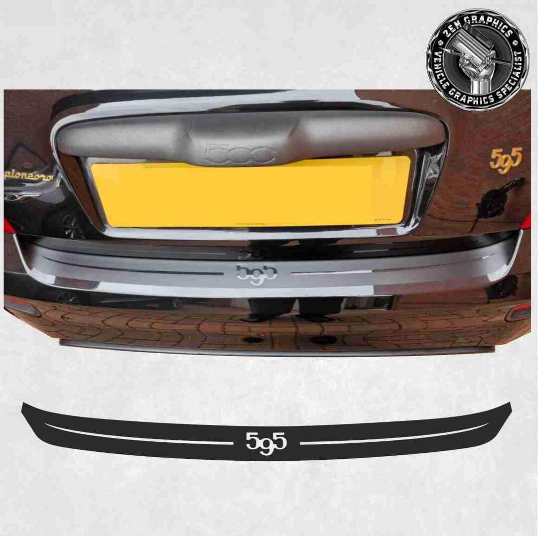 Fiat 595 Abarth 2007 - 15 Rear Bumper Vinyl Overlay Stripes Stickers ...