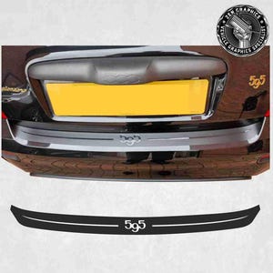 Fiat 595 abarth 2007 - 15 rear bumper vinyl overlay Stripes Stickers Decals correct size quality Vinyl Genuine Foils Decorative