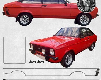 Stripes to Fit Ford Escort MK2 1300 Sport Stickers Decals Graphics Decorative Foils