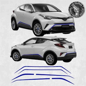 Strisce per adattarsi a C-HR CHR 2016 - 2022 laterali Hexis Suptac 10 anni adesivi in vinile per esterni pellicole decorative